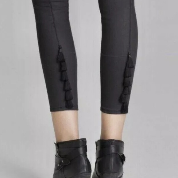 Rag & Bone Black Tassel Jean Legging  Skinny 27 - Picture 5 of 7